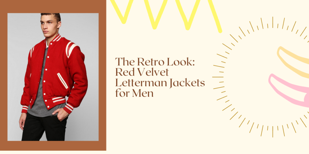 The Retro Look Red Velvet Letterman Jackets for Men