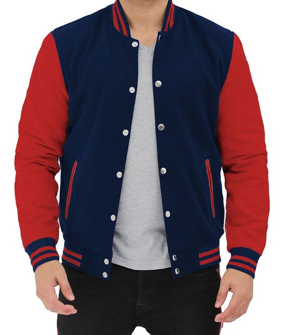What is a Blue and Red Men's Letterman Jacket